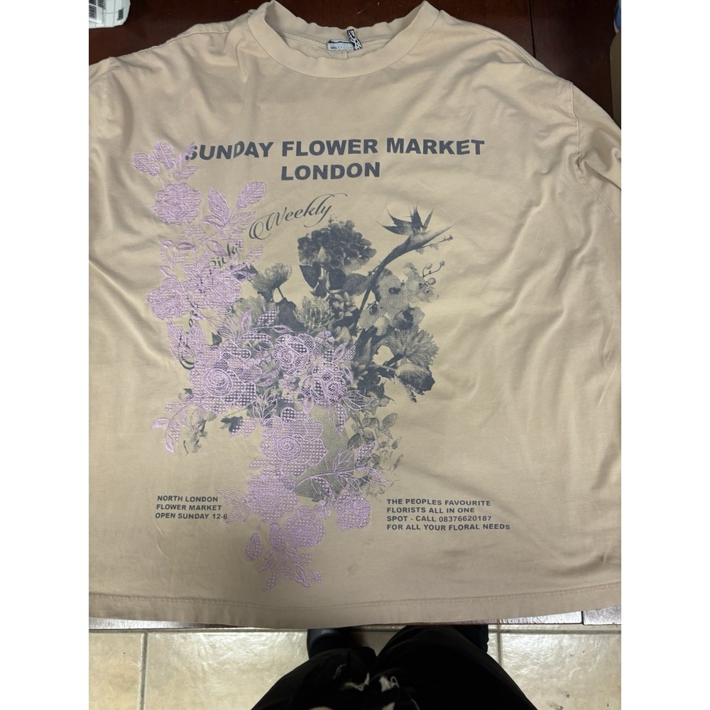 ASOS Curve London Flower Market Graphic T-shirt Purple Sz 3X Out Of Stock - Picture 8 of 13